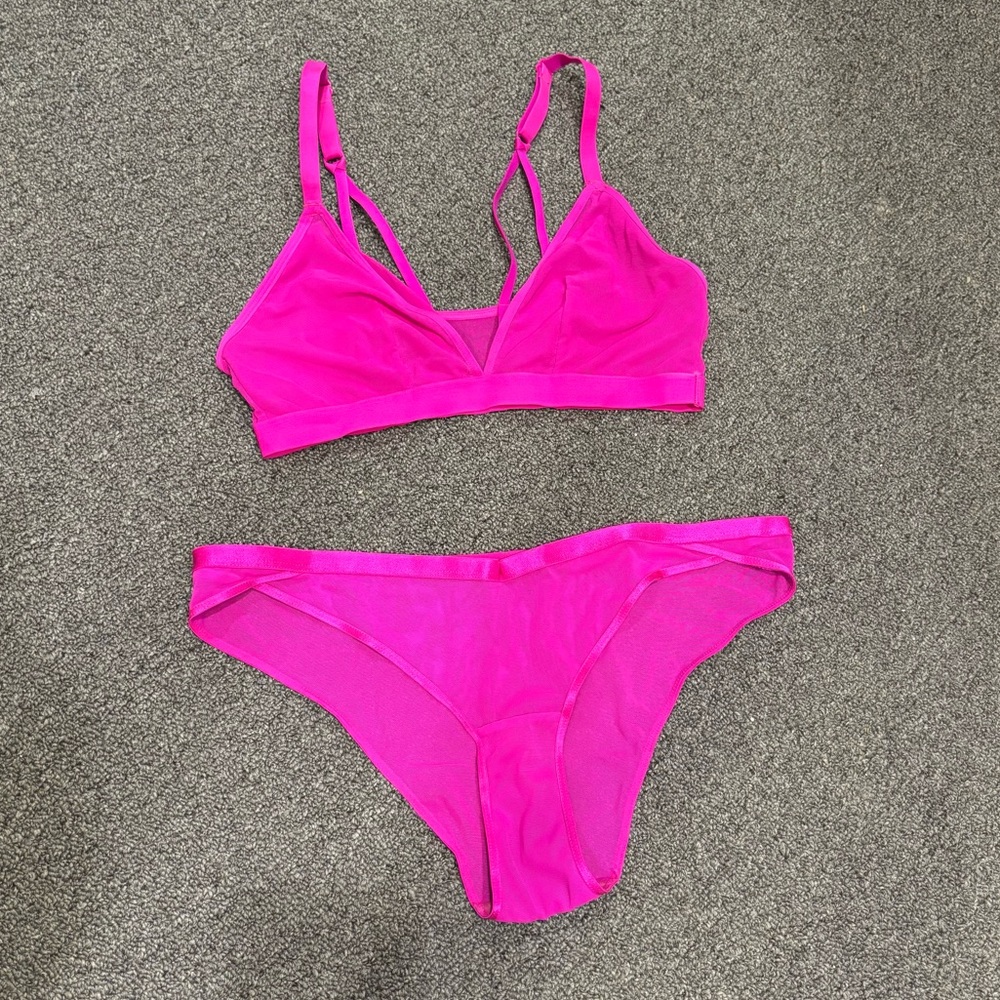 Auden Bright Pink Bra Panty Set